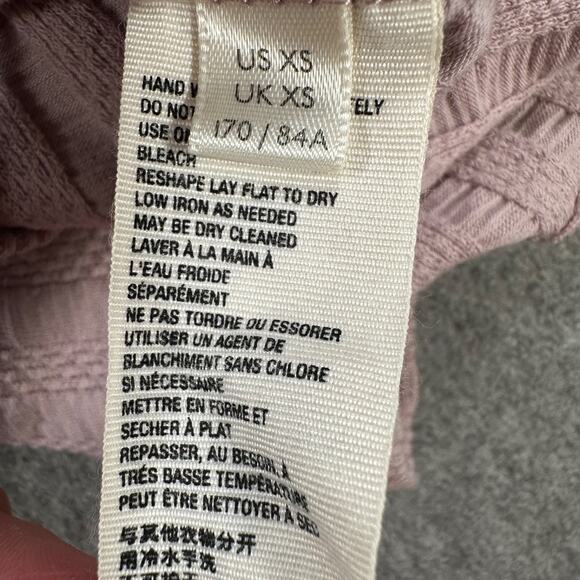 Free People Party in the Back Top Women's XS Purple Ribbed Long Sleeve Tie Back - Picture 8 of 11